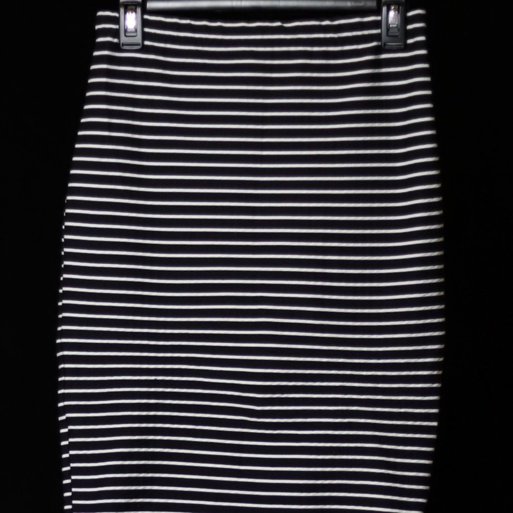 Black and White Striped Skirt